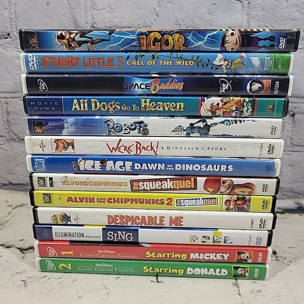 Children Family Movies DVD Lot Animated Cartoons Assorted‎ Disney Universal Fox